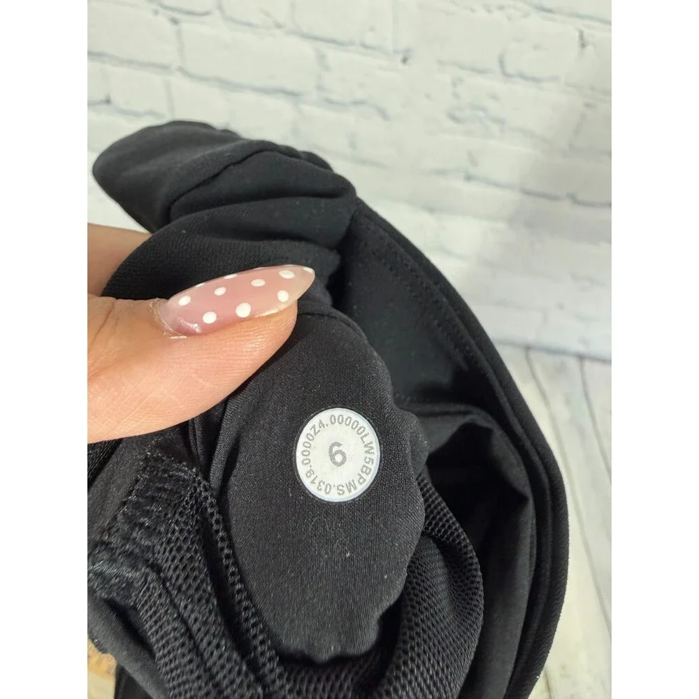 Lululemon On The Fly Pants Black Women's Size 6 Tapered Drawstring W5BPMS